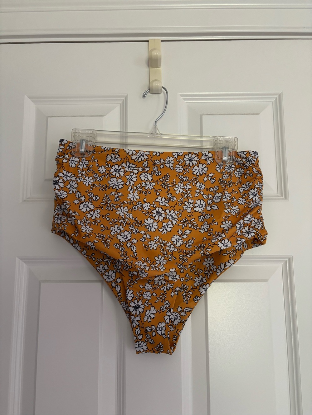 Zaful Mustard Yellow Floral Bikini Bottoms